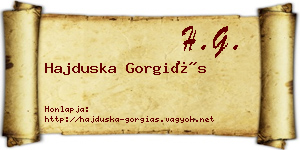 Hajduska Gorgiás névjegykártya